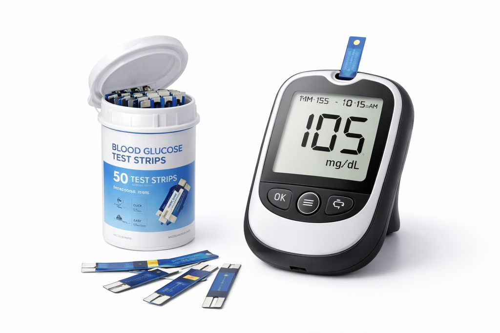 Blood Glucose Monitoring Machine + Test Strips25